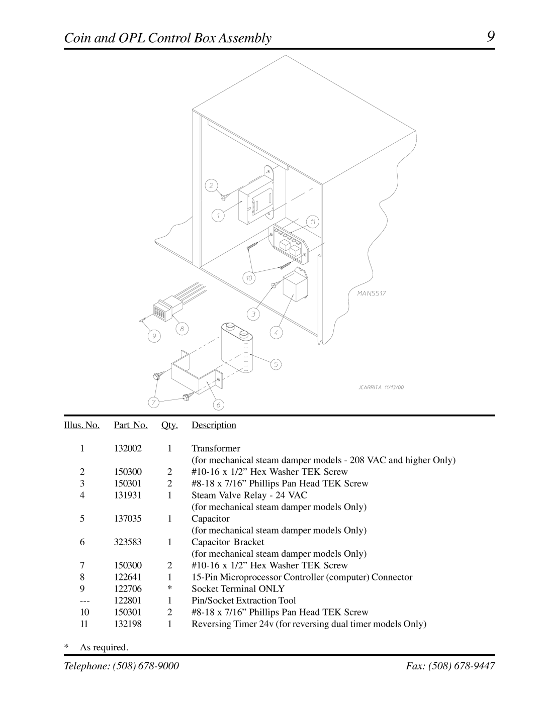 ADC AD-758DV manual Coin and OPL Control Box Assembly 