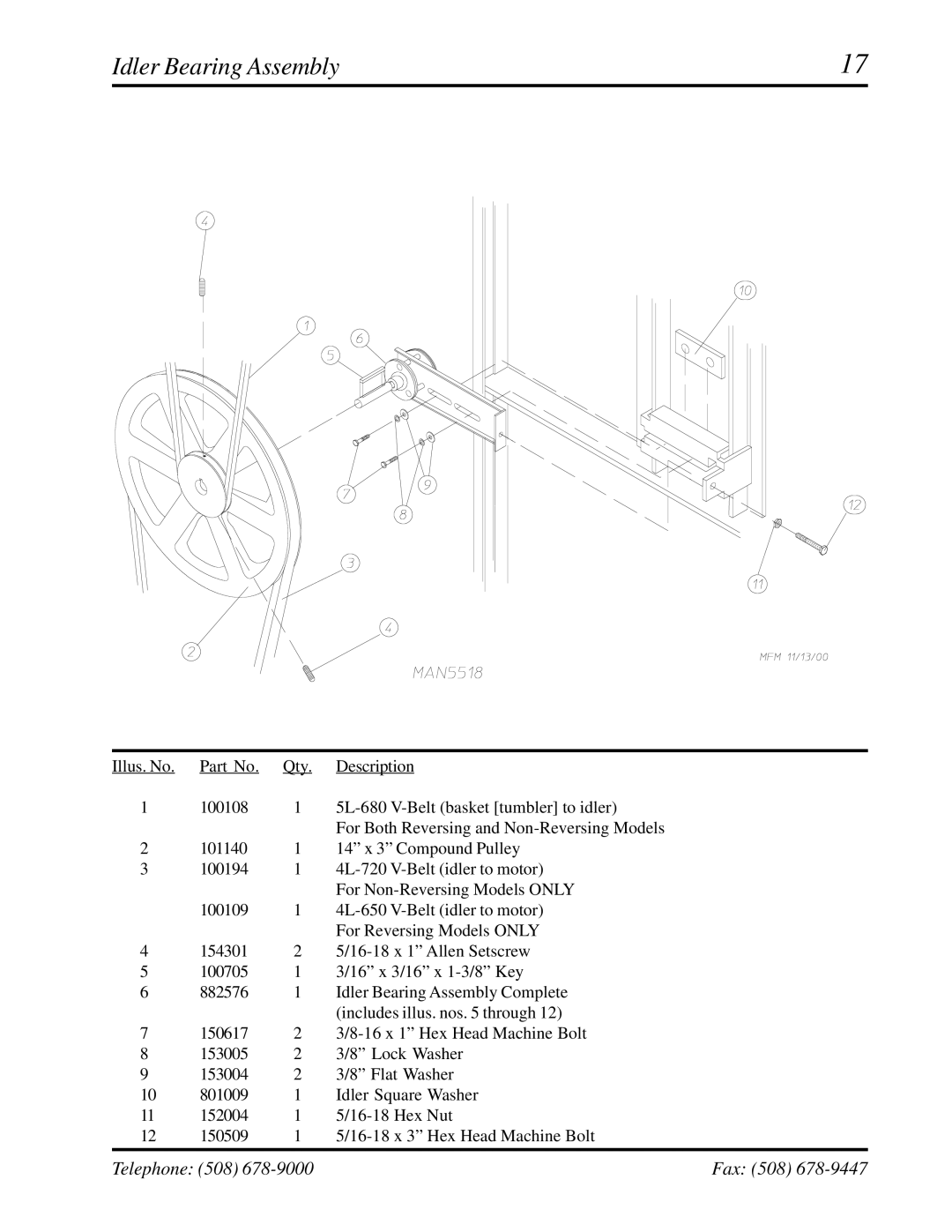 ADC AD-758DV manual Idler Bearing Assembly 