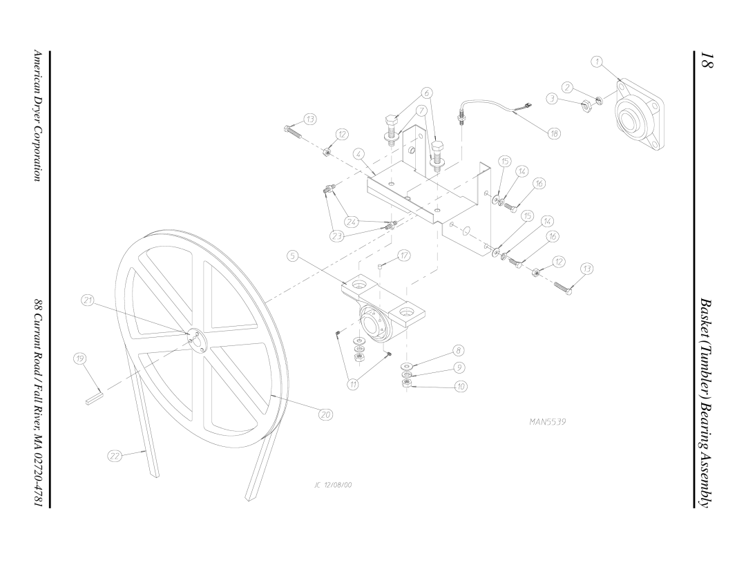 ADC AD-758DV manual Basket Tumbler Bearing Assembly 