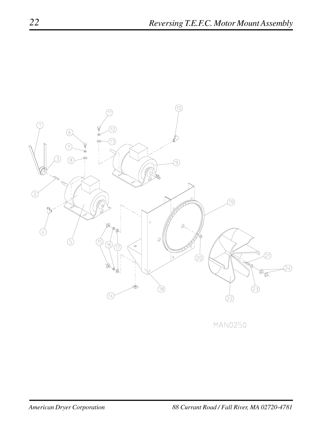 ADC AD-758DV manual Reversing T.E.F.C. Motor Mount Assembly 