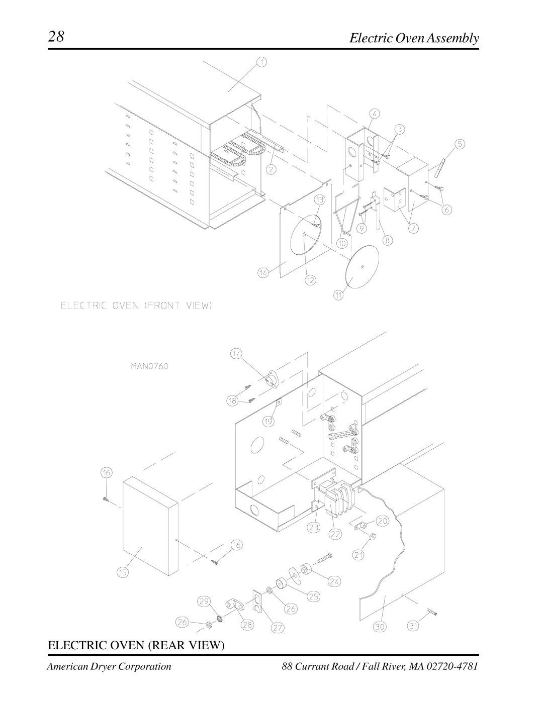 ADC AD-758DV manual Electric Oven Assembly 