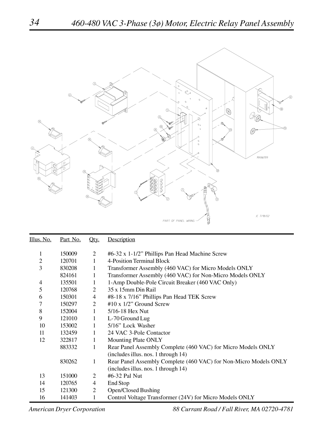 ADC AD-758DV manual American Dryer Corporation 