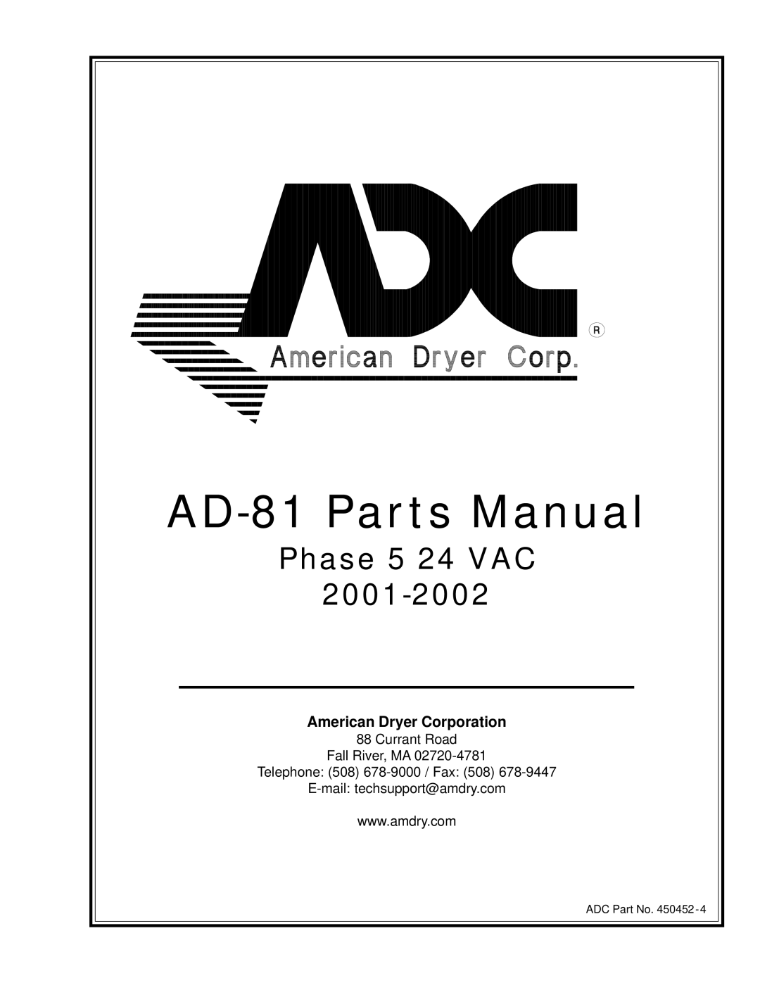 ADC manual AD-81 Parts Manual 