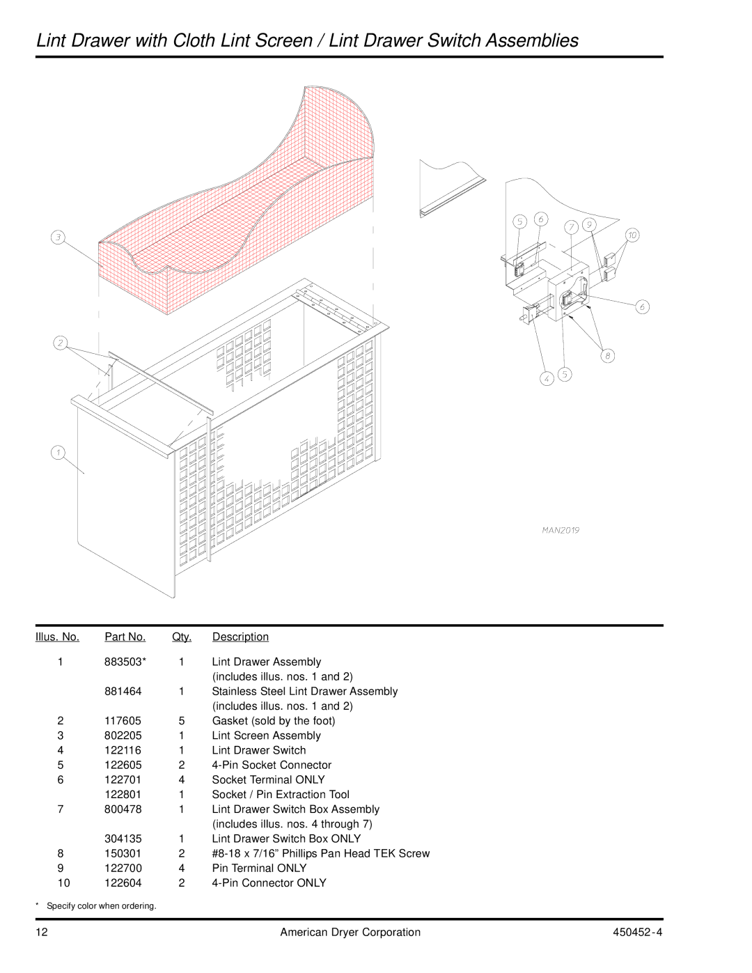 ADC AD-81 manual American Dryer Corporation 450452 