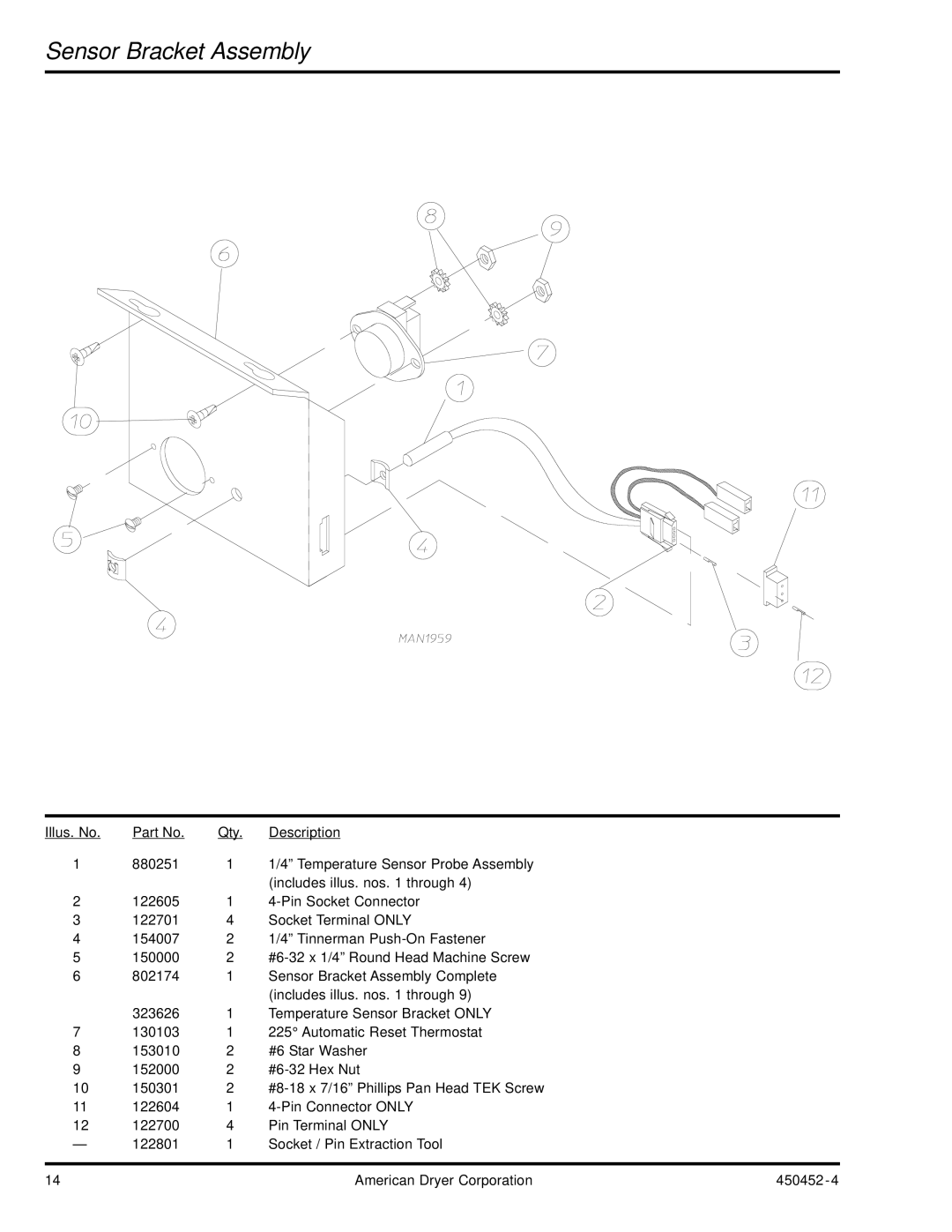 ADC AD-81 manual Sensor Bracket Assembly 