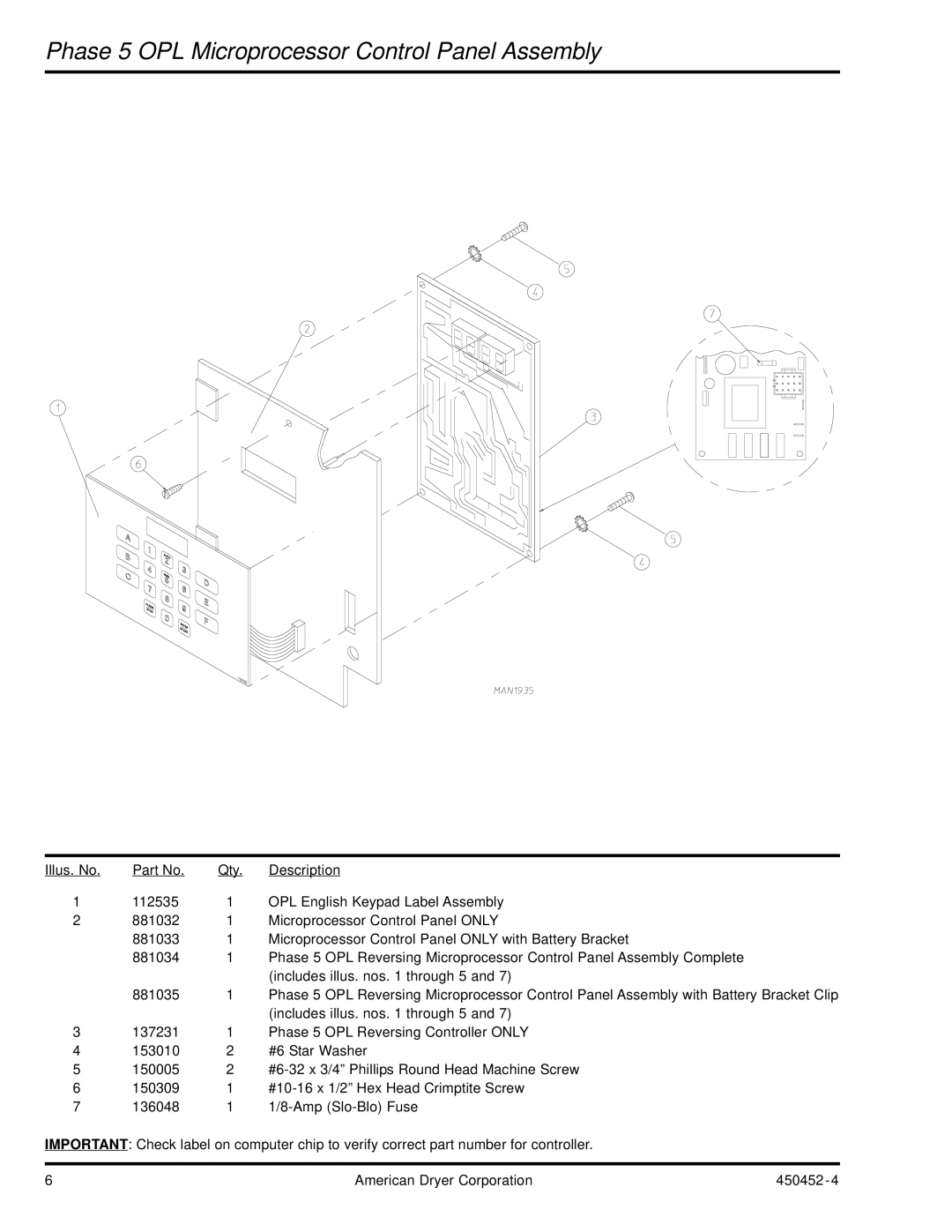 ADC AD-81 manual Phase 5 OPL Microprocessor Control Panel Assembly 