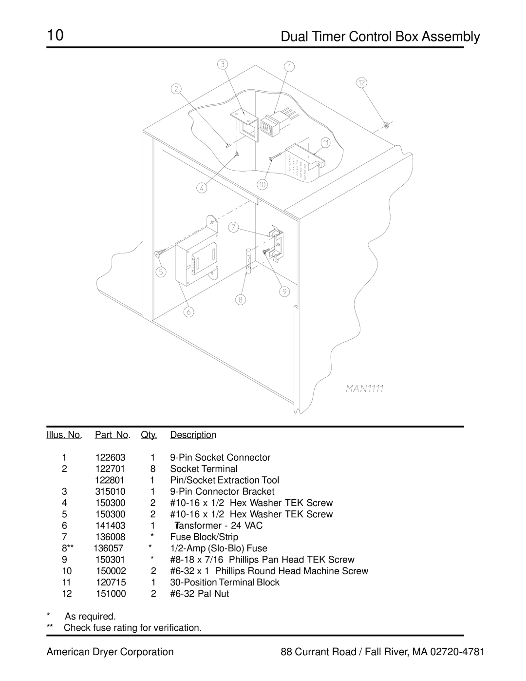 ADC ADG-758 manual Dual Timer Control Box Assembly 