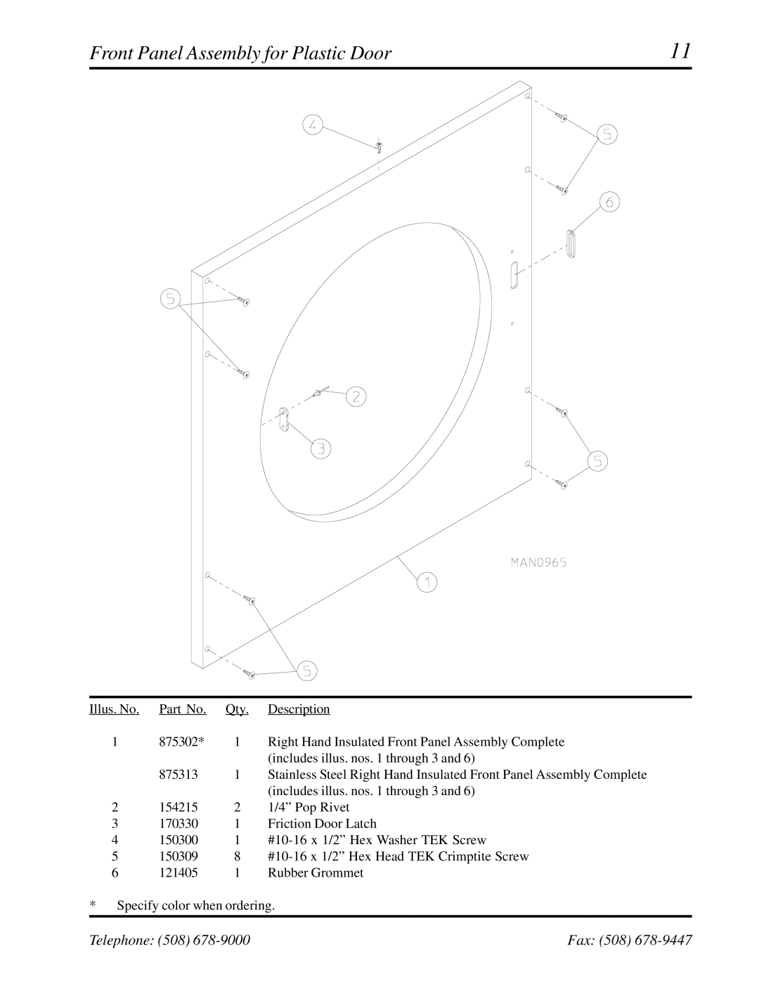 ADC ADG-758 manual Front Panel Assembly for Plastic Door 