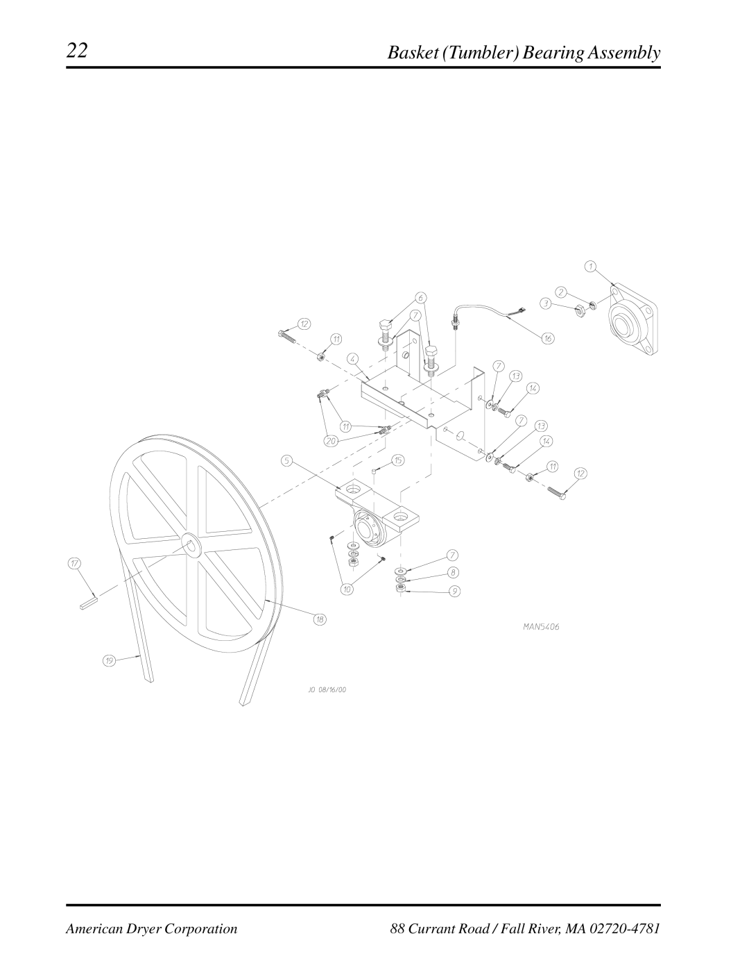 ADC ADG-758 manual Basket Tumbler Bearing Assembly 