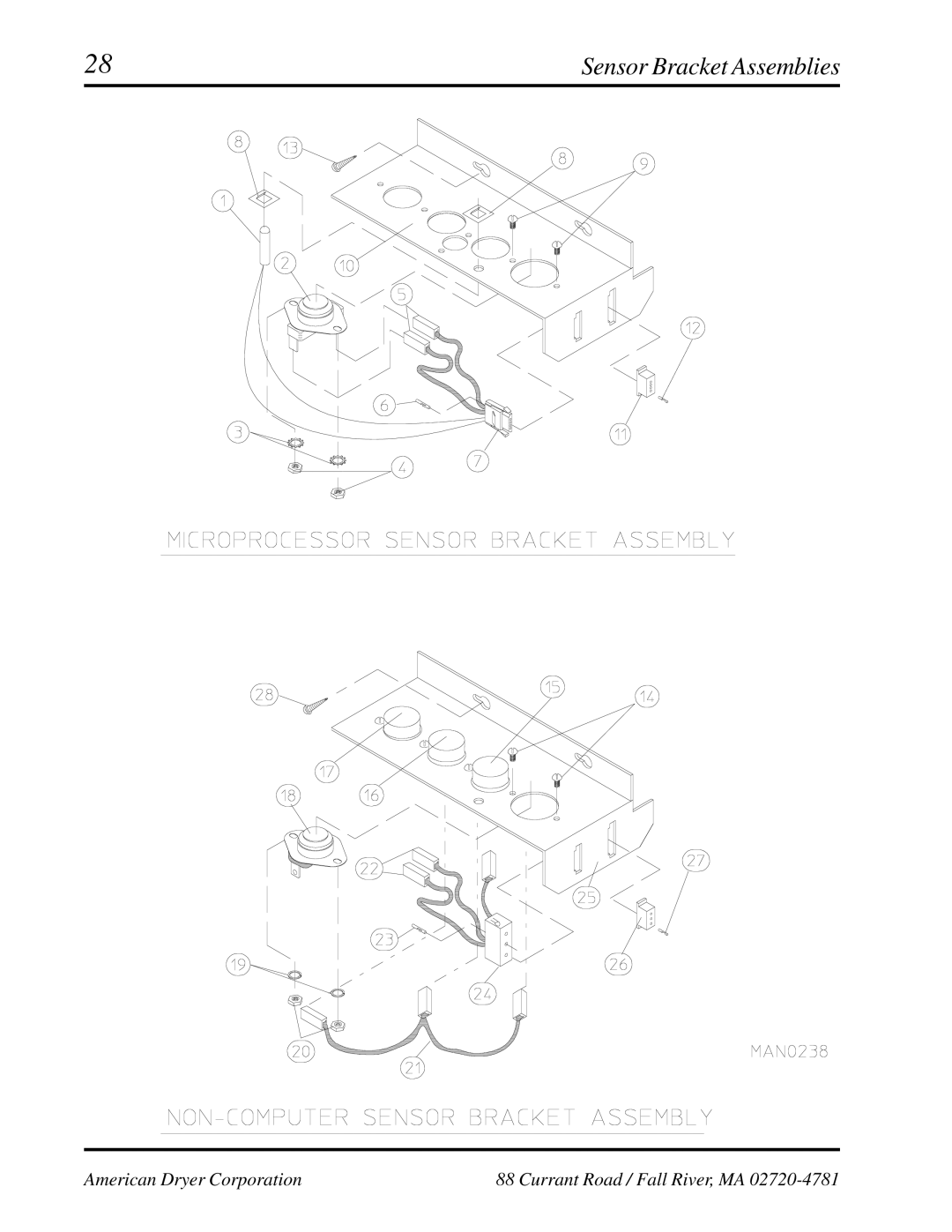 ADC ADG-758 manual Sensor Bracket Assemblies 