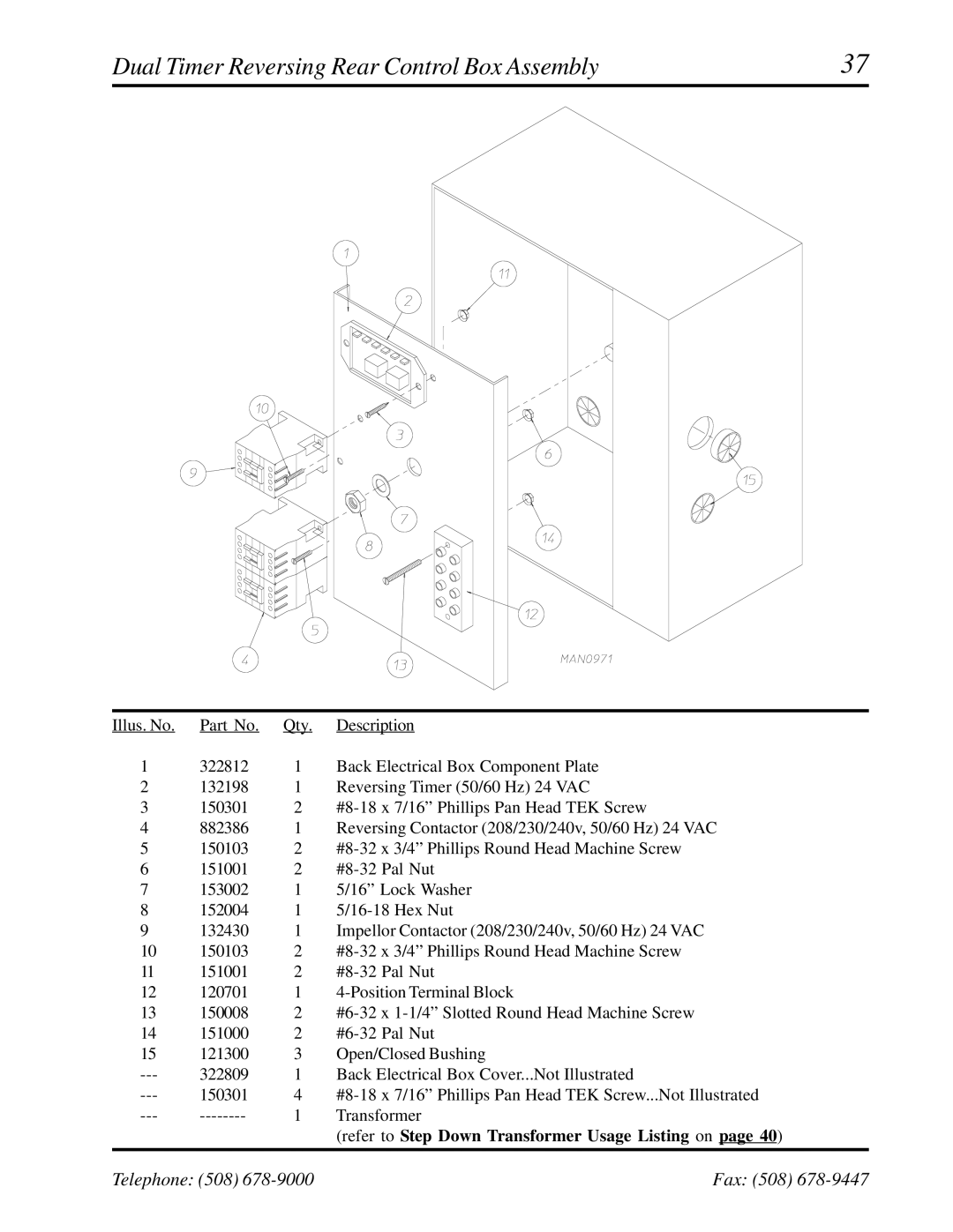 ADC ADG-758 manual Dual Timer Reversing Rear Control Box Assembly 