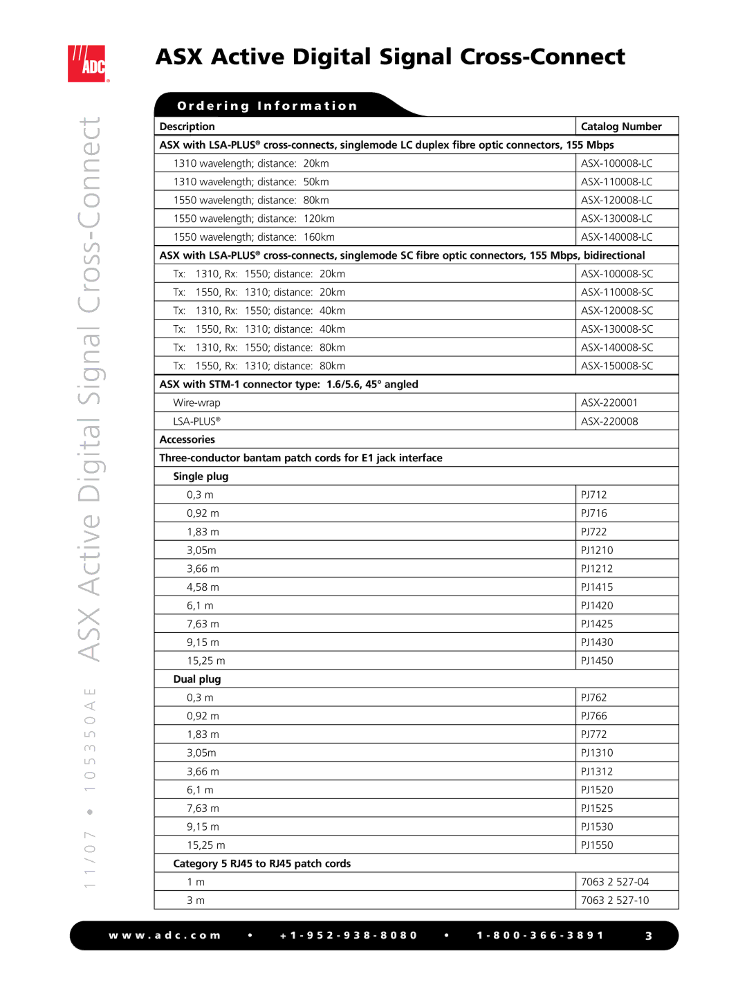 ADC manual Connect, Digital, 0 7 1 0 5 3 5 0 a E ASX Active 