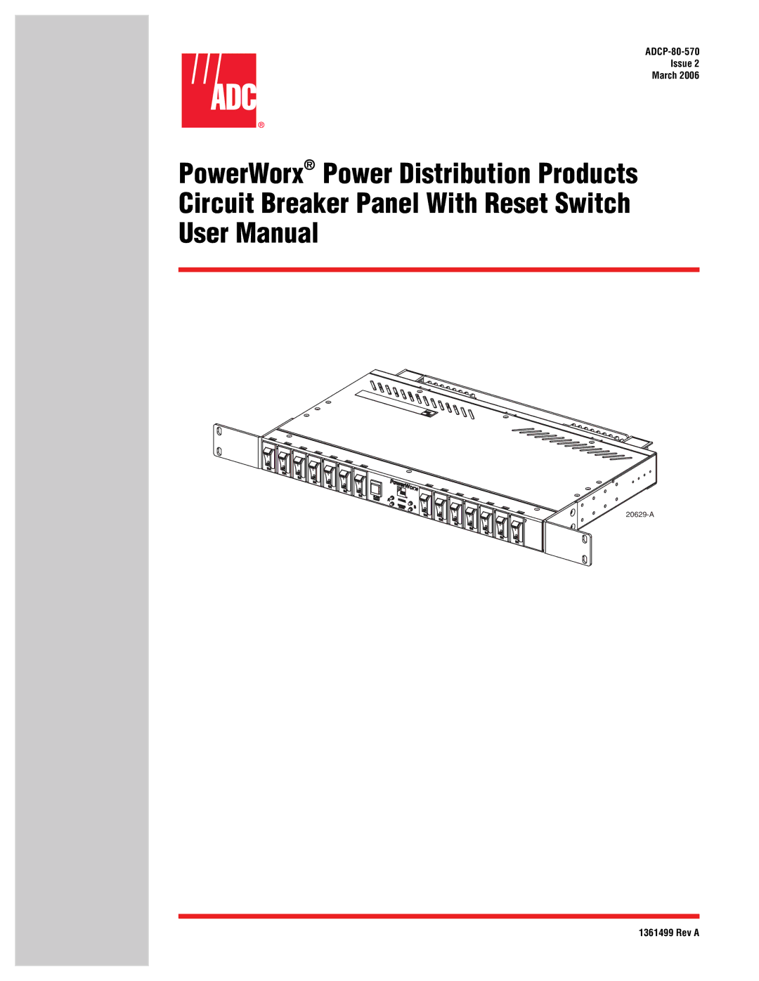 ADC Circuit Breaker Panel With Reset Switch user manual ADCP-80-570 Issue March 