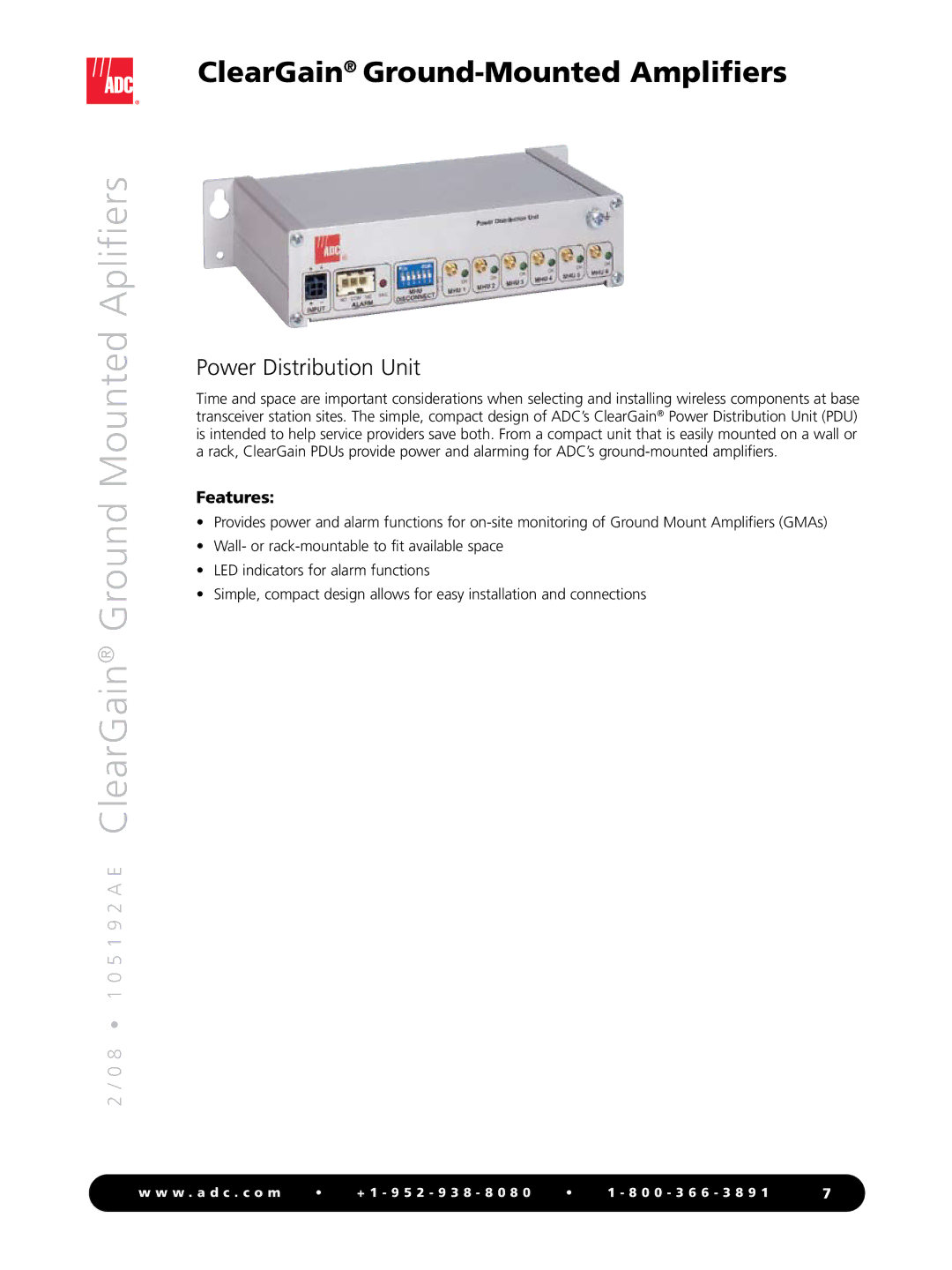 ADC ClearGain manual Power Distribution Unit 