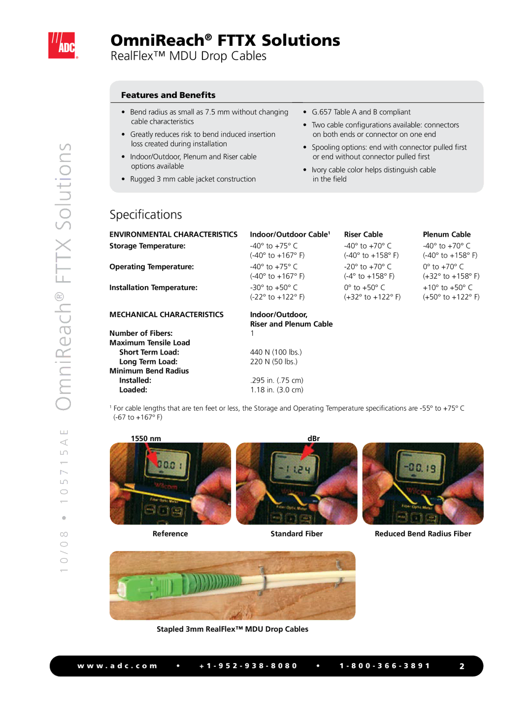 ADC Drop Cables manual Solutions, Specifications 