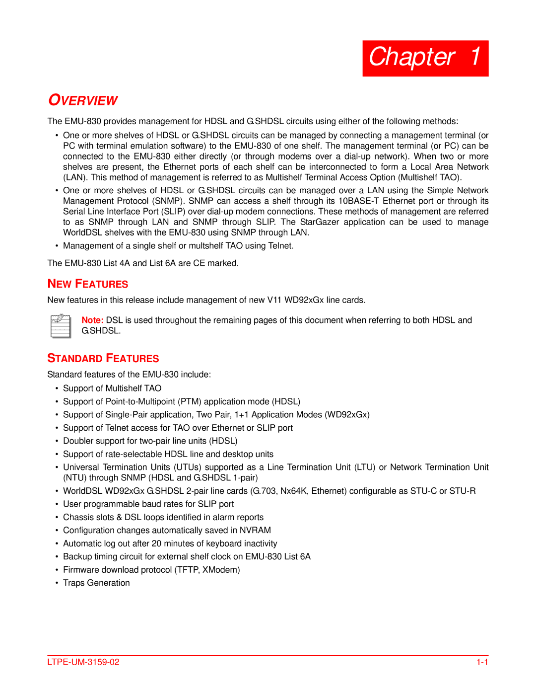 ADC EMU-830 user manual NEW Features, Standard Features 