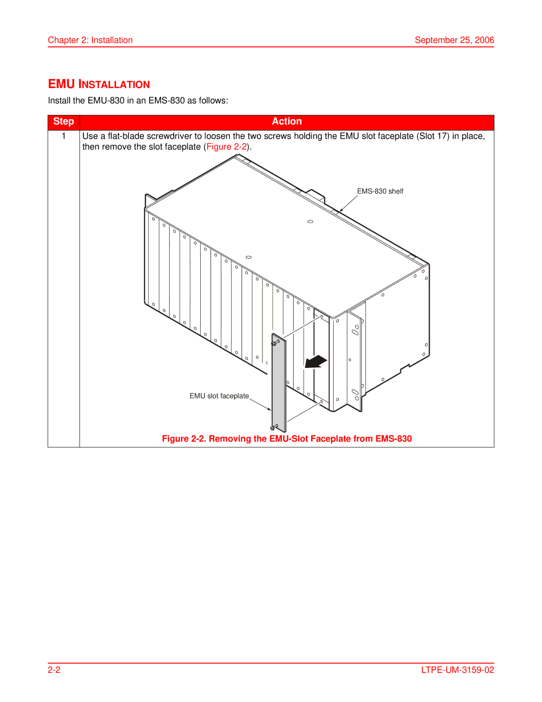 ADC EMU-830 user manual EMU Installation, Installation September 25 