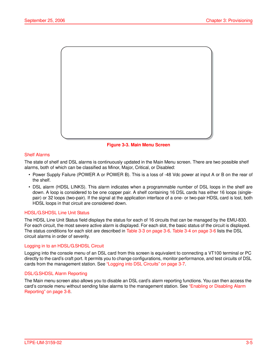 ADC EMU-830 user manual Shelf Alarms, HDSL/G.SHDSL Line Unit Status, Logging in to an HDSL/G.SHDSL Circuit 