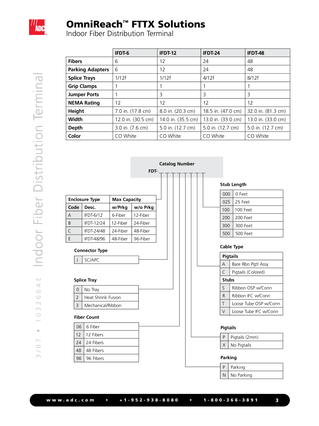 ADC Indoor Fiber Distribution Terminal manual IFDT-6 IFDT-12 IFDT-24 IFDT-48 