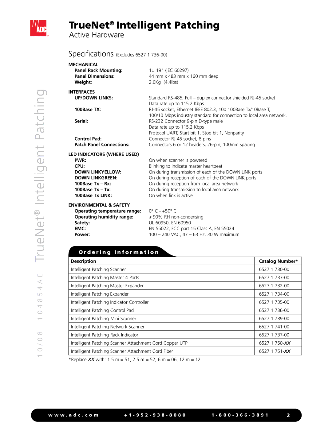 ADC Intelligent Patching warranty Active Hardware 