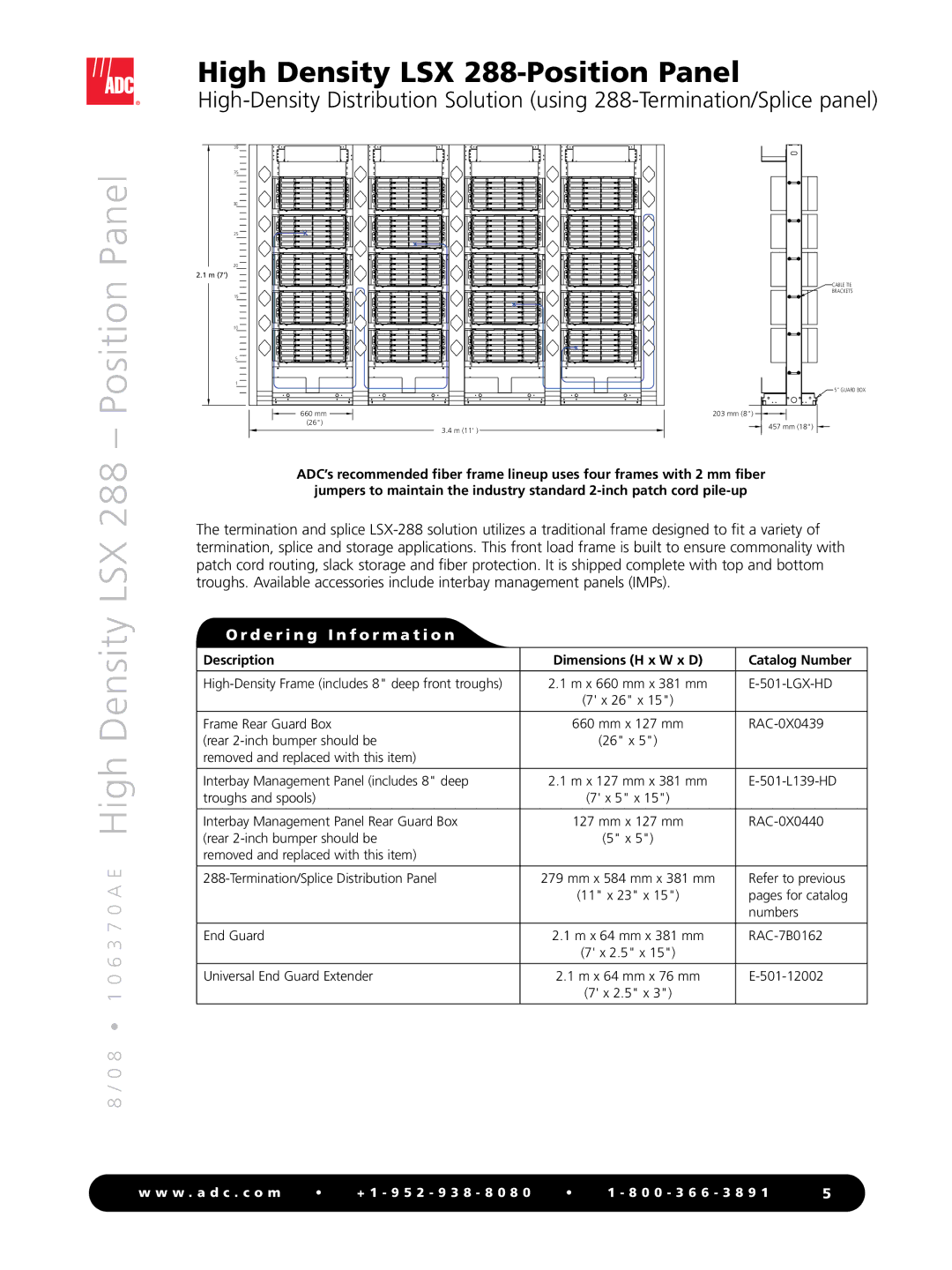 ADC LSX 288 manual Mm 203 mm 457 mm 