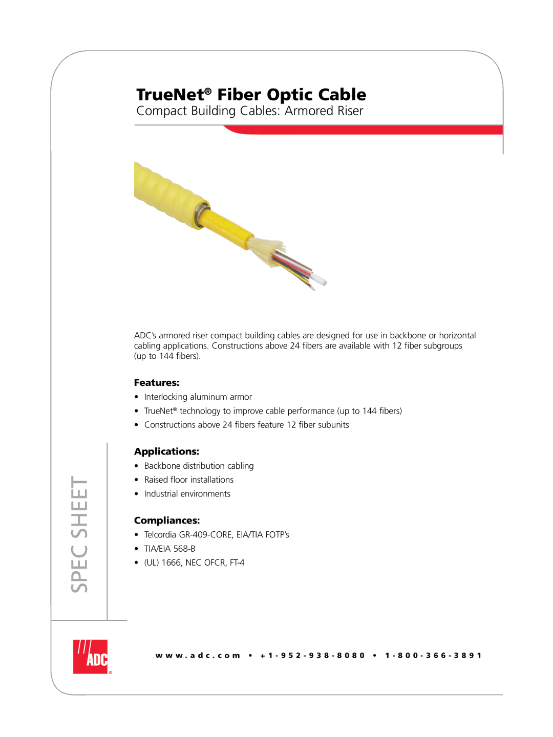 ADC LSZH manual Spec Sheet 