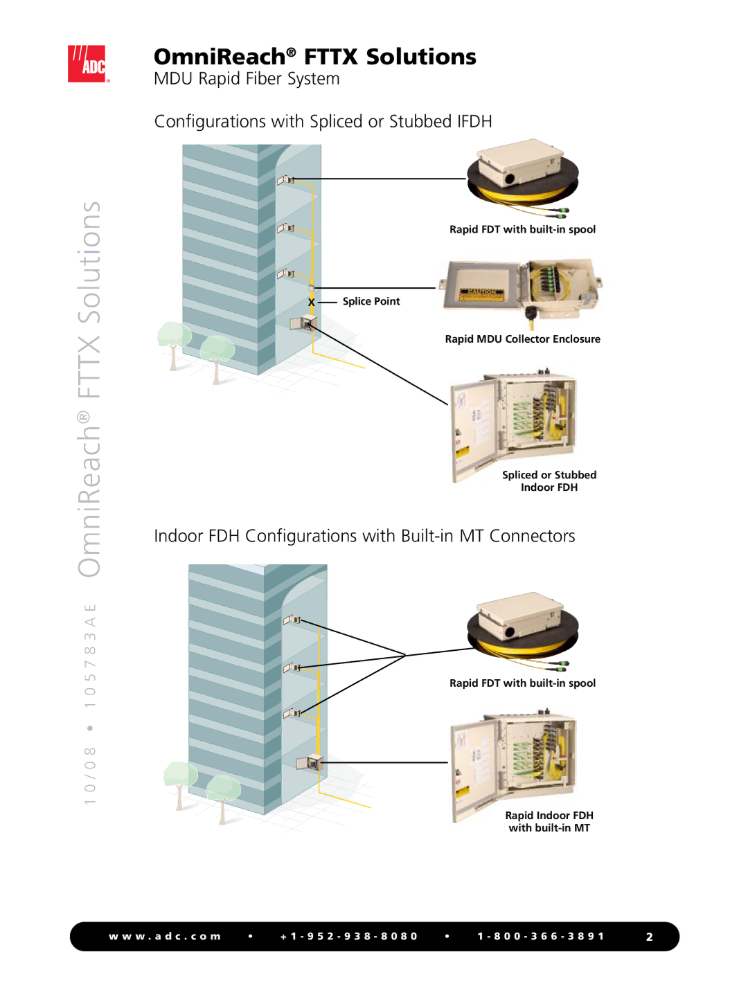 ADC MDU Rapid Fiber System manual Indoor FDH Configurations with Built-in MT Connectors 