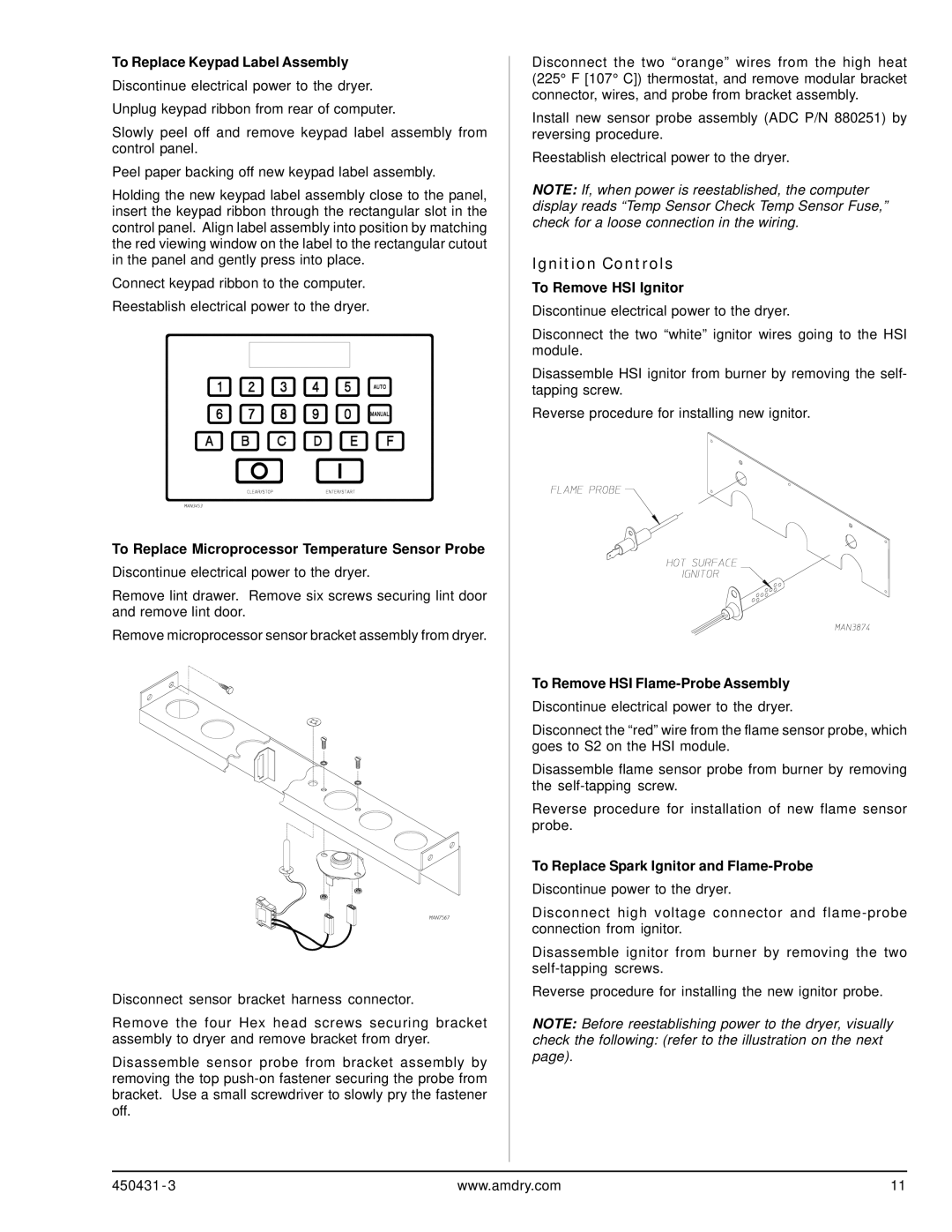 ADC ML-175, ML-190 service manual Ignition Controls 