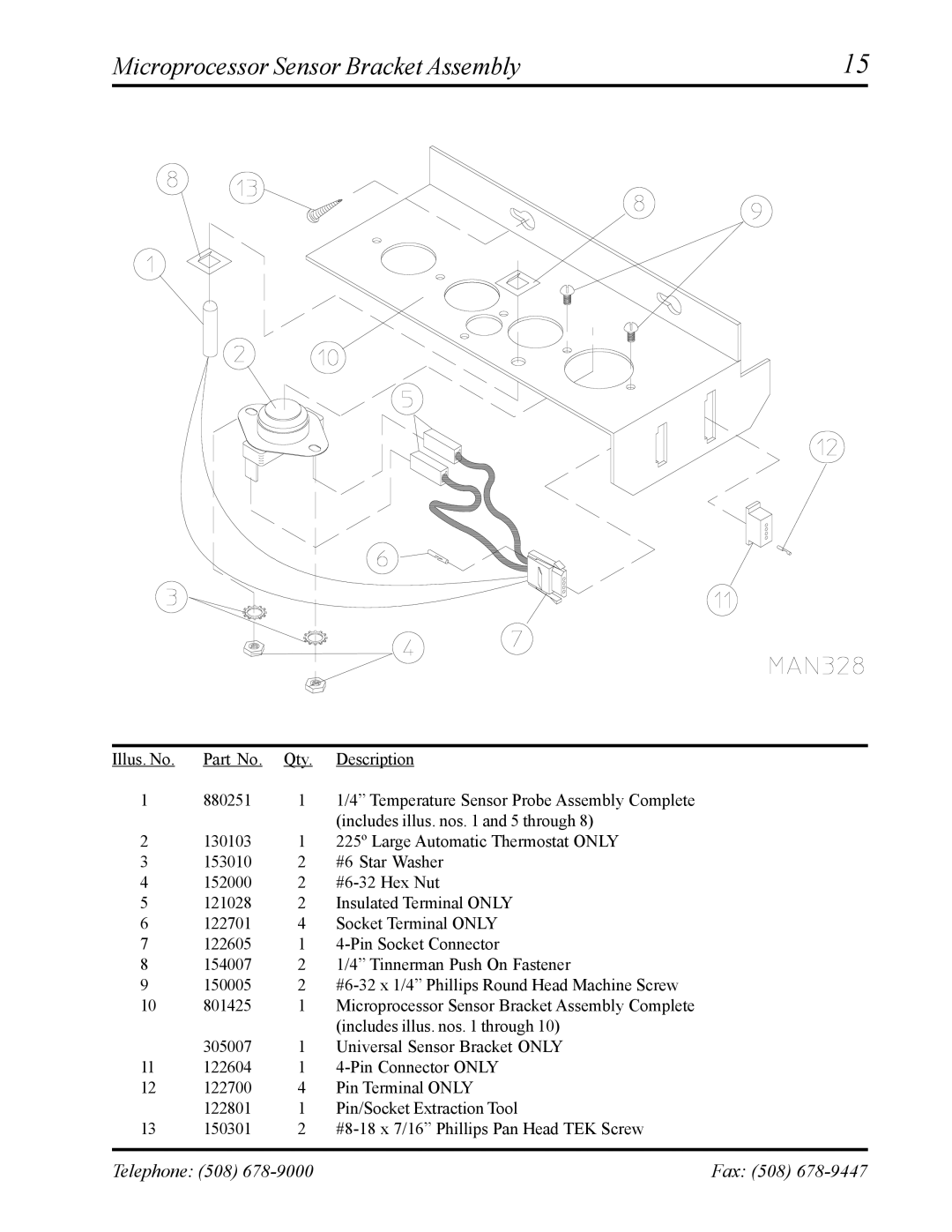 ADC ML-75 manual Microprocessor Sensor Bracket Assembly 