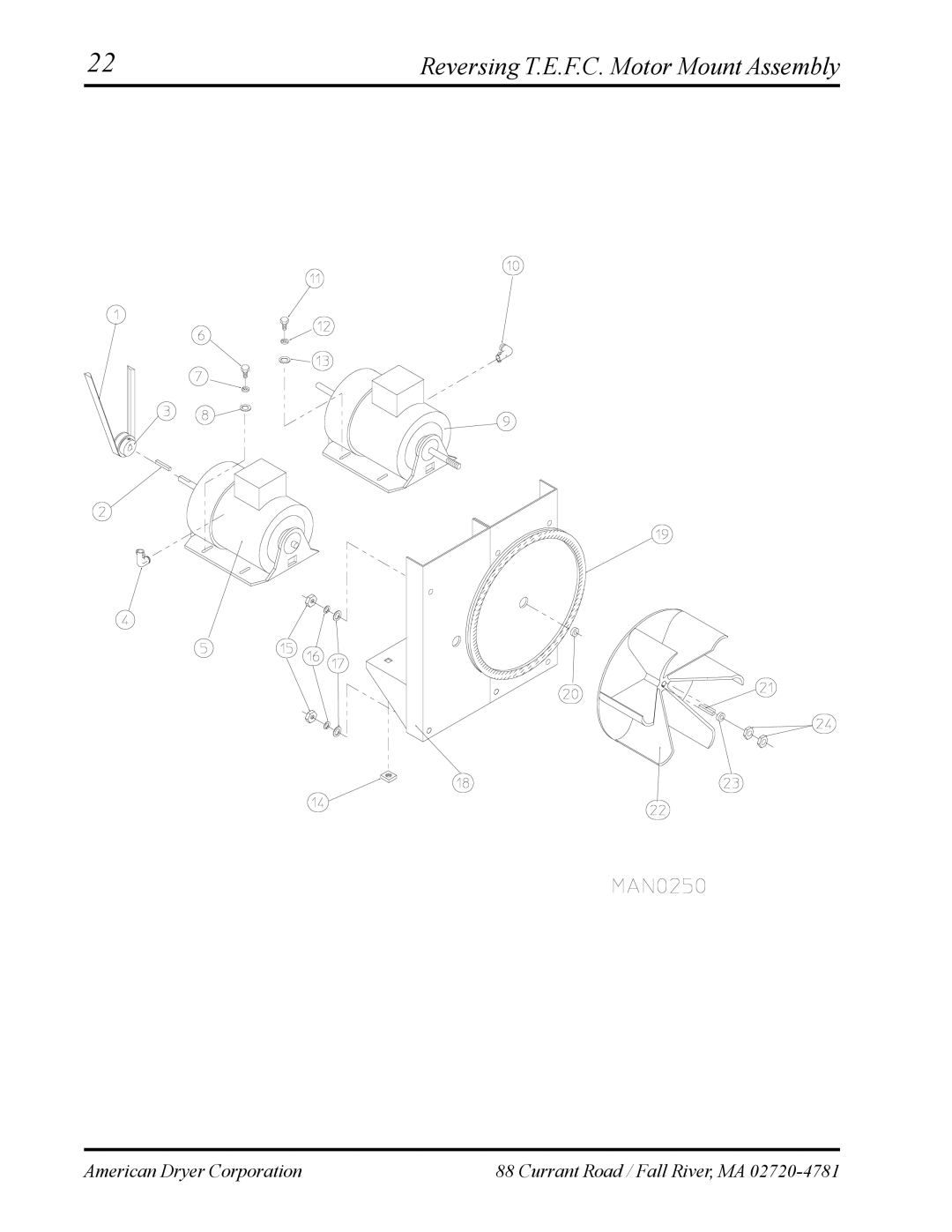 ADC ML-75 manual Reversing T.E.F.C. Motor Mount Assembly 