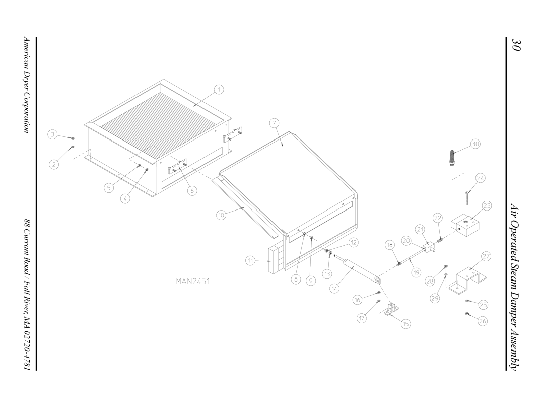 ADC ML-75 manual Air Operated Steam Damper Assembly 