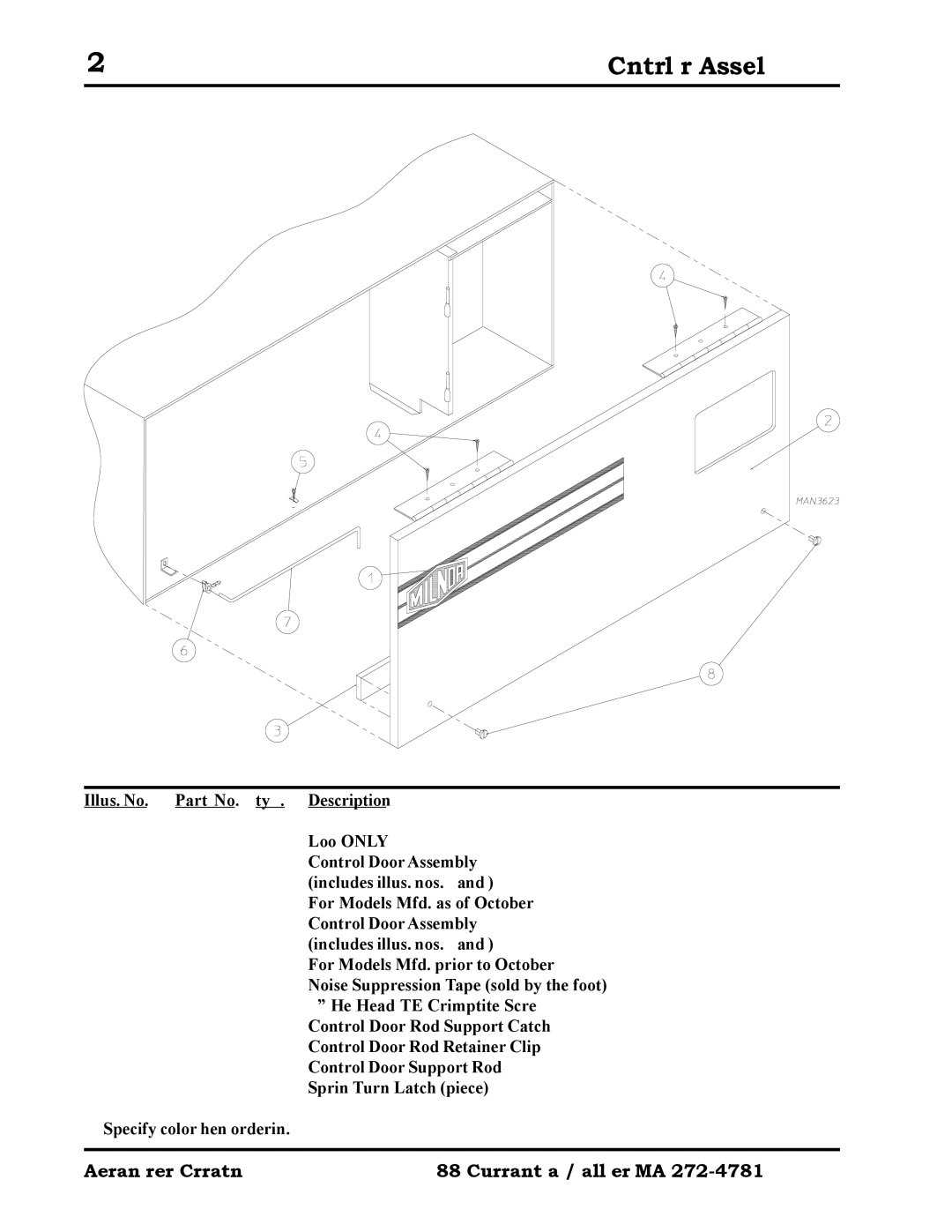 ADC ML-75 manual Control Door Assembly 