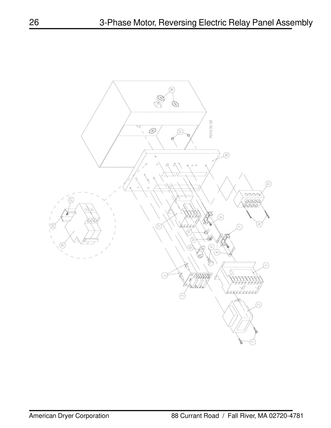 ADC ML-78 manual Phase Motor, Reversing Electric Relay Panel Assembly 