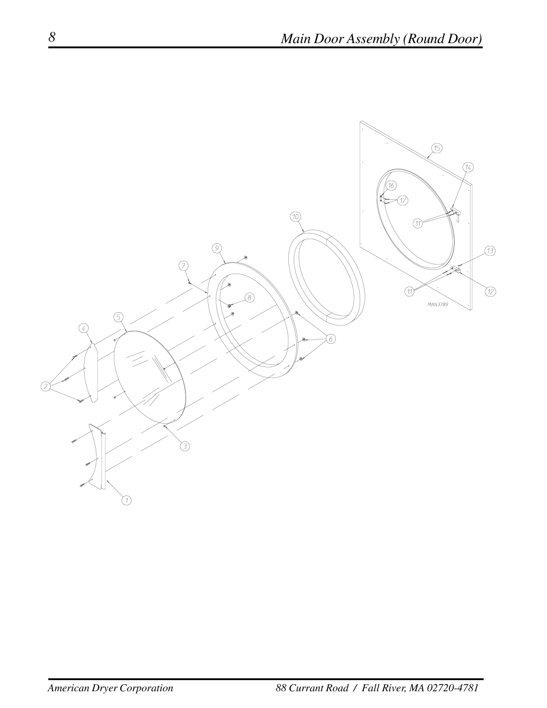 ADC ML-78 manual Main Door Assembly Round Door 