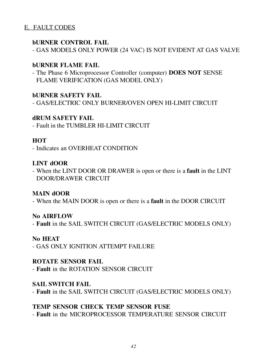 ADC ML-82 Fault Codes, GAS Models only Power 24 VAC is not Evident AT GAS Valve, GAS only Ignition Attempt Failure 