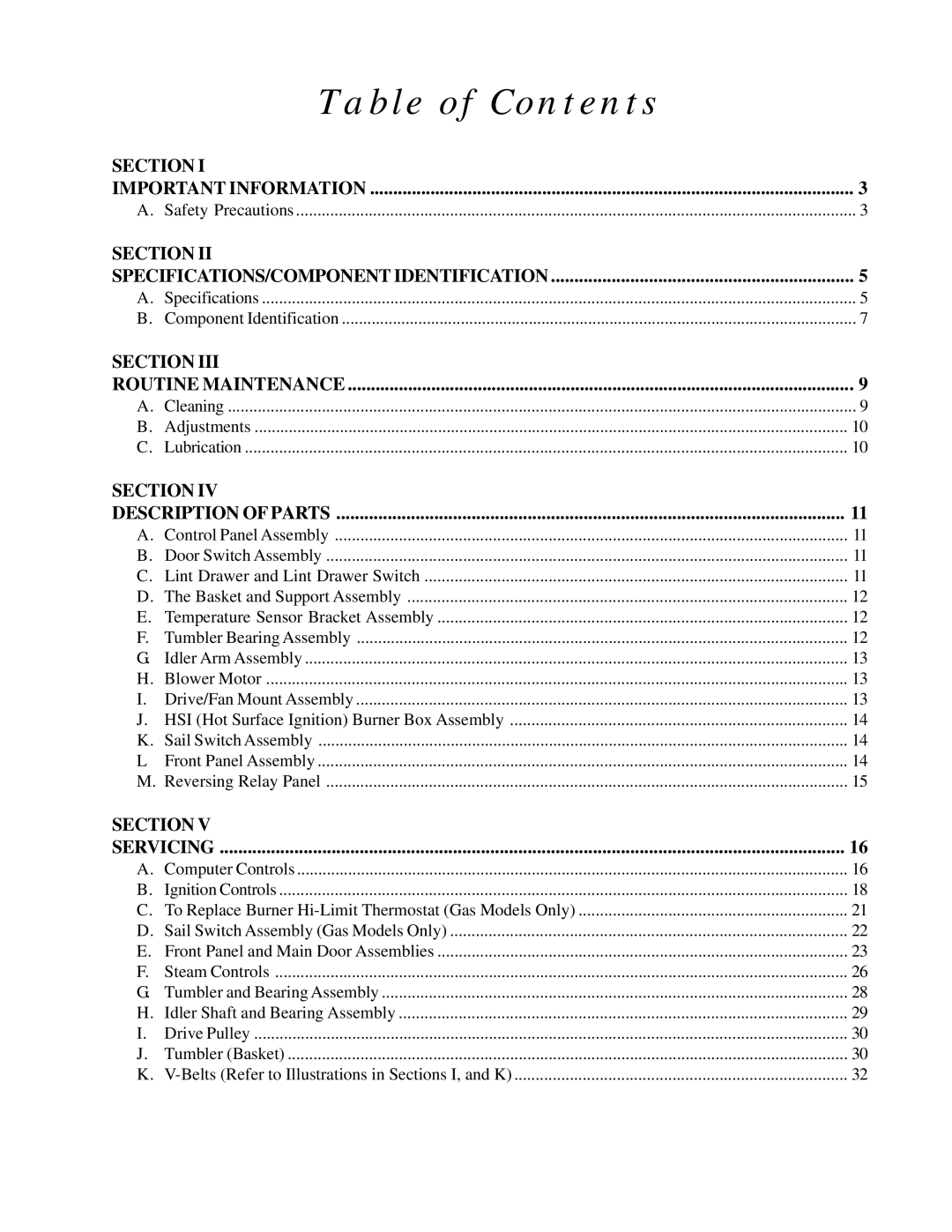 ADC ML-82 service manual Table of Contents 