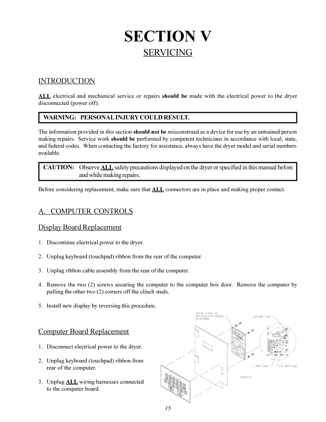 ADC ML-96 service manual Servicing, Introduction, Computer Board Replacement 