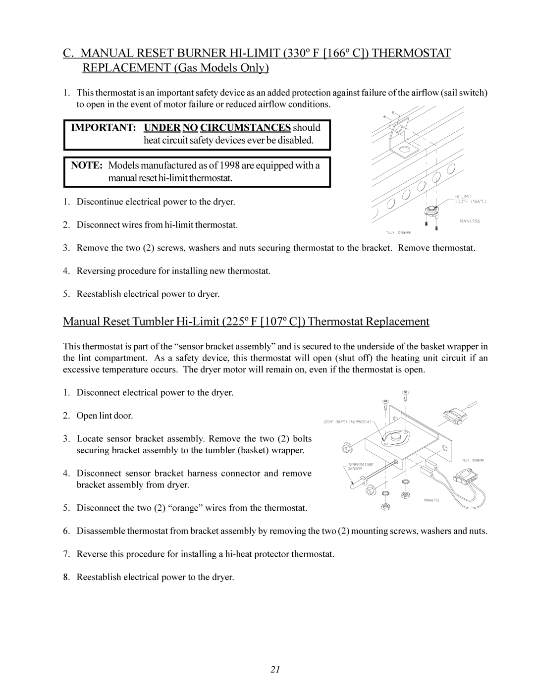 ADC ML-96 service manual Disconnect electrical power to the dryer Open lint door 