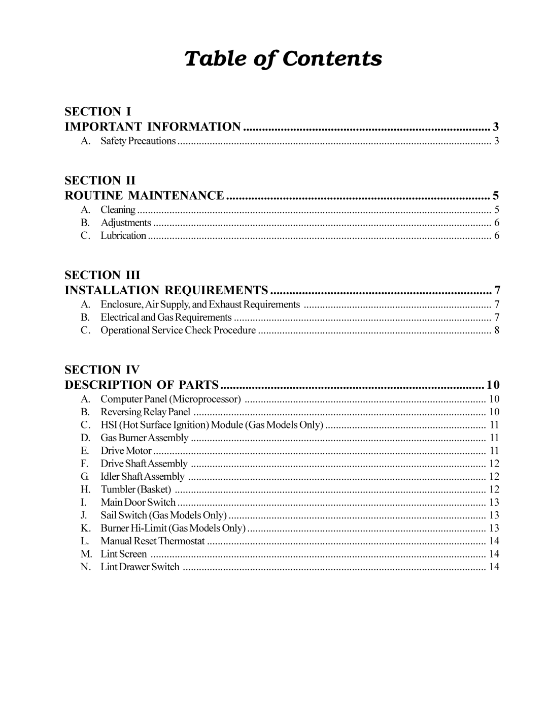 ADC ML-96 service manual Table of Contents 