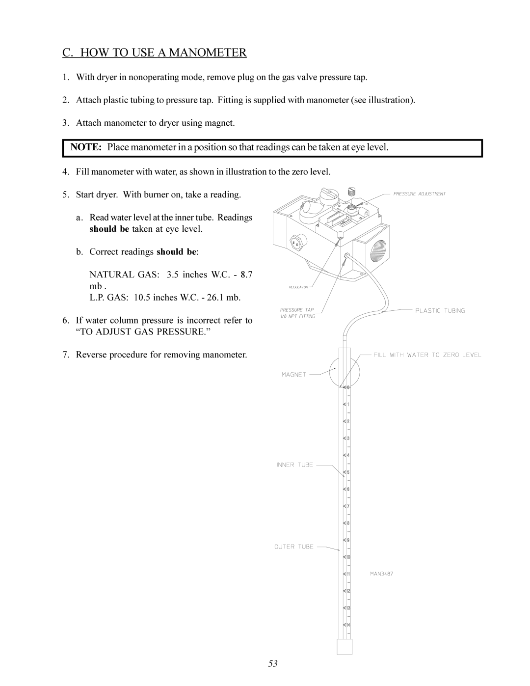 ADC ML-96 service manual HOW to USE a Manometer 