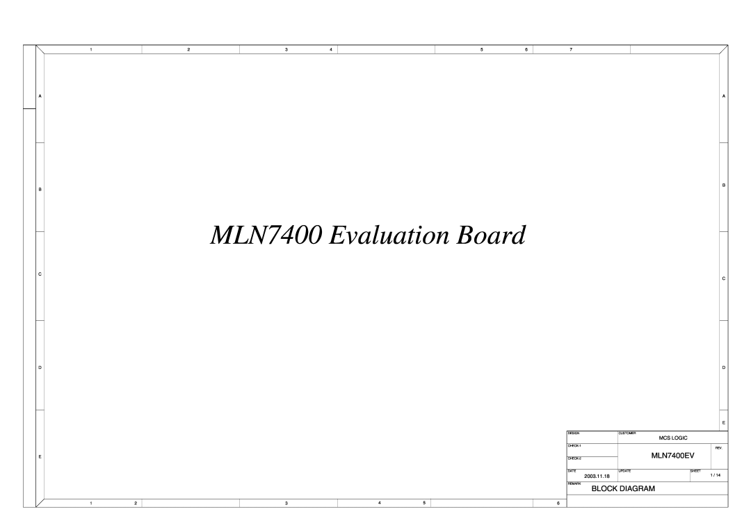 ADC manual MLN7400 Evaluation Board, MLN7400EV, Block Diagram 