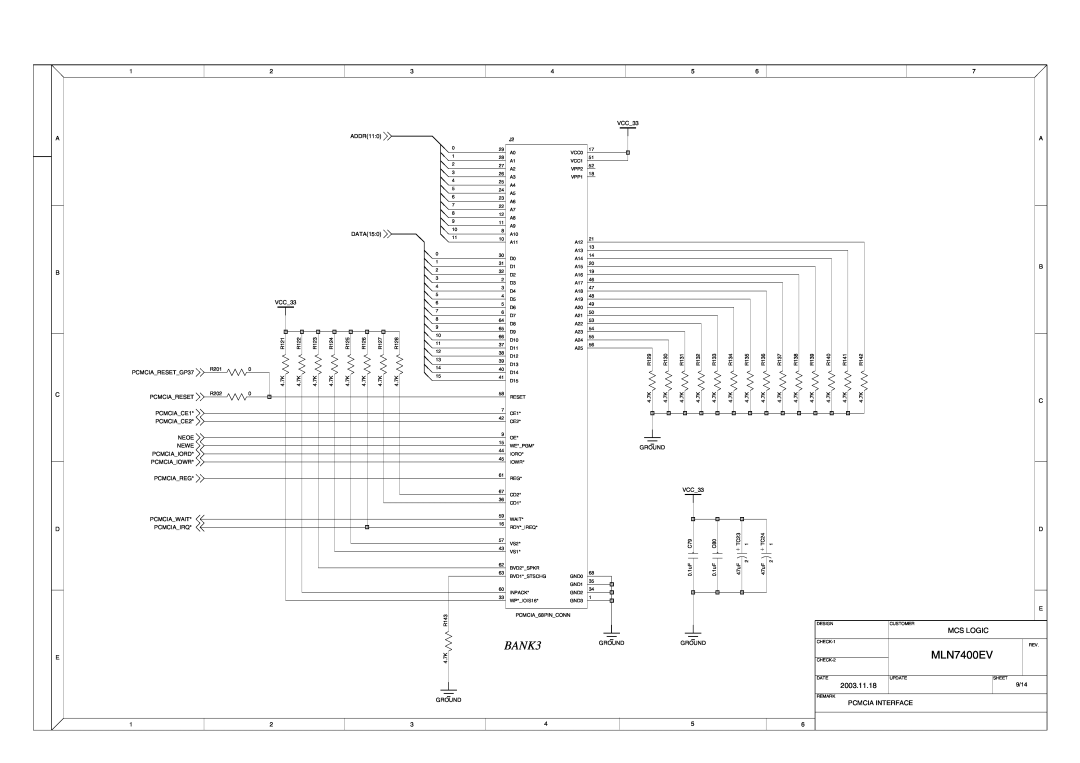 ADC manual BANK3, MLN7400EV, Pcmcia Interface 