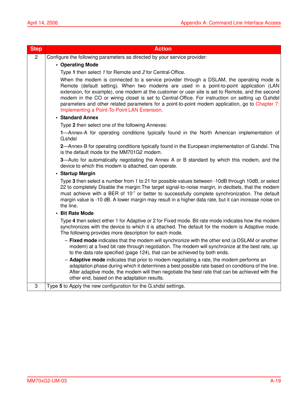 ADC MM701G2, MM702G2 user manual Operating Mode 