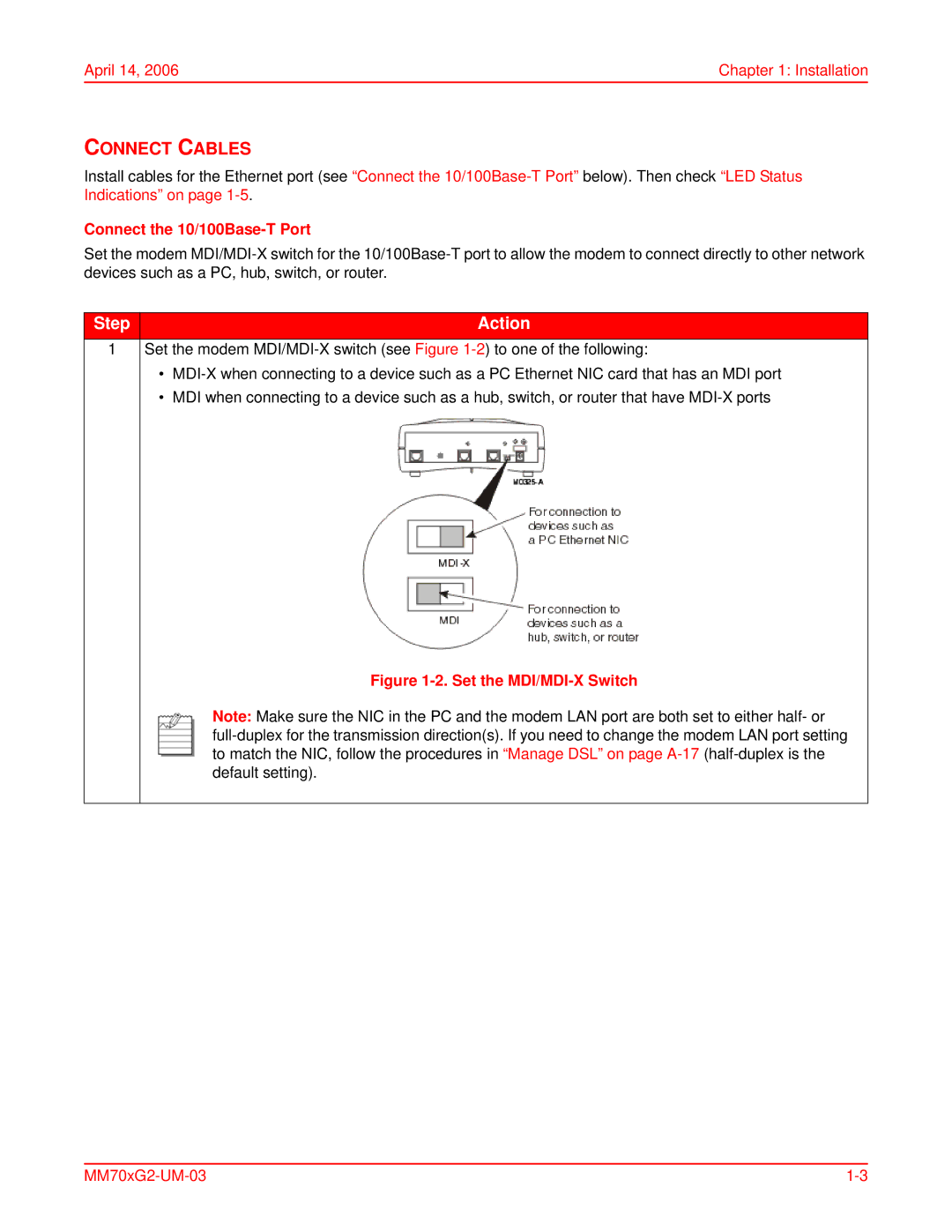 ADC MM701G2, MM702G2 user manual Connect Cables, Connect the 10/100Base-T Port 