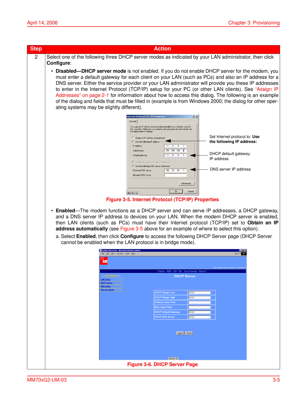 ADC MM701G2, MM702G2 user manual Internet Protocol TCP/IP Properties 