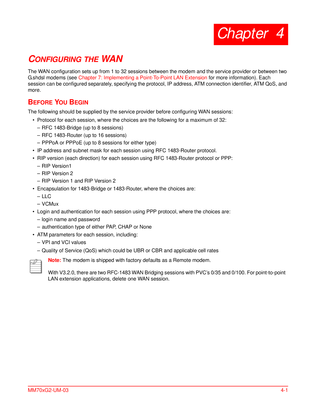 ADC MM701G2, MM702G2 user manual Configuring the WAN, Llc 