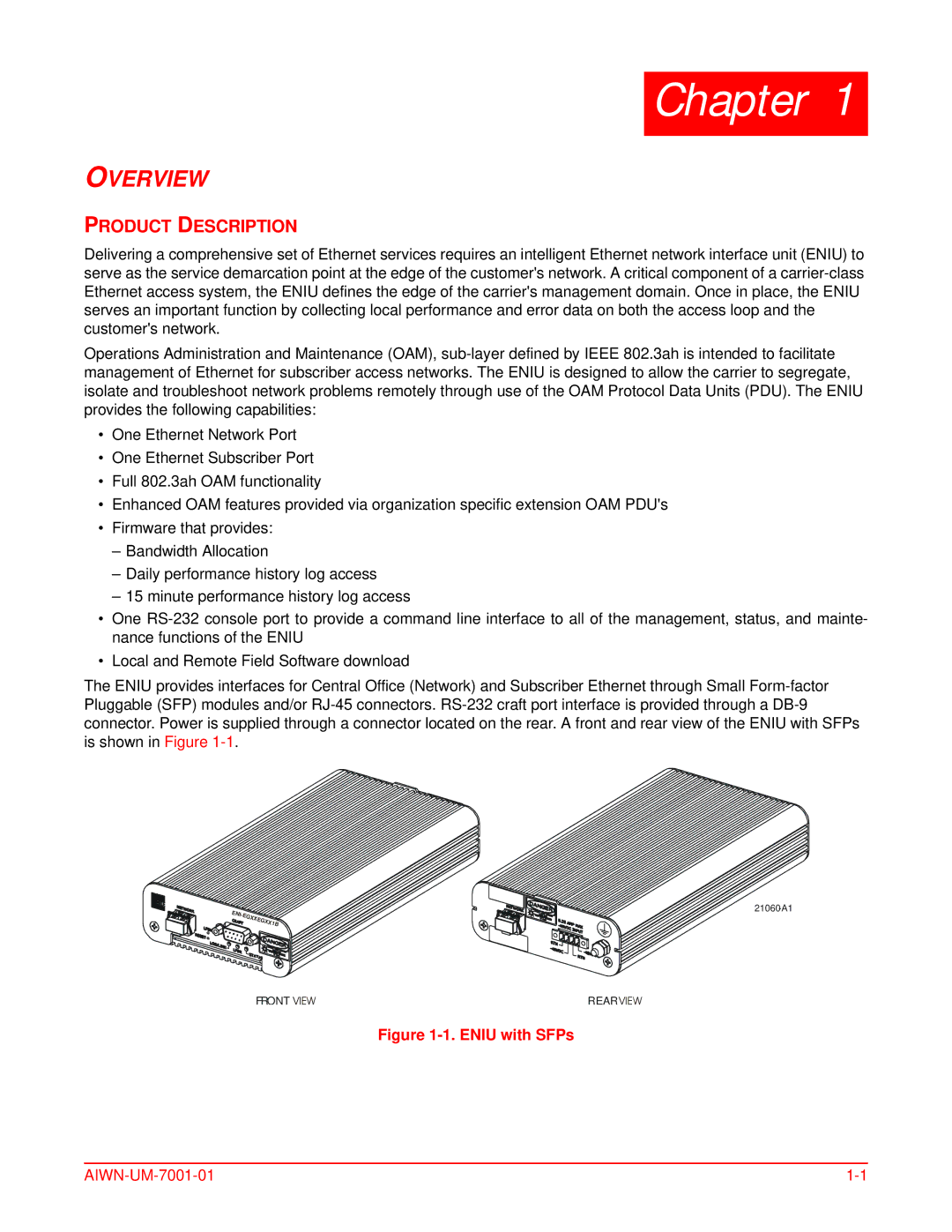 ADC Network Unit user manual Overview, Product Description 