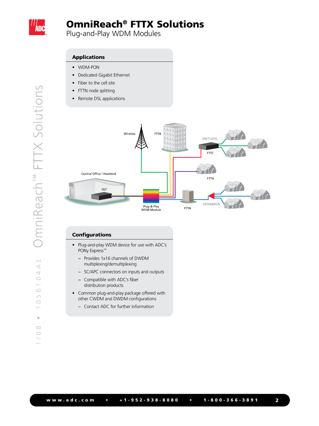 ADC OmniReach manual Solutions, Wdm-Pon 