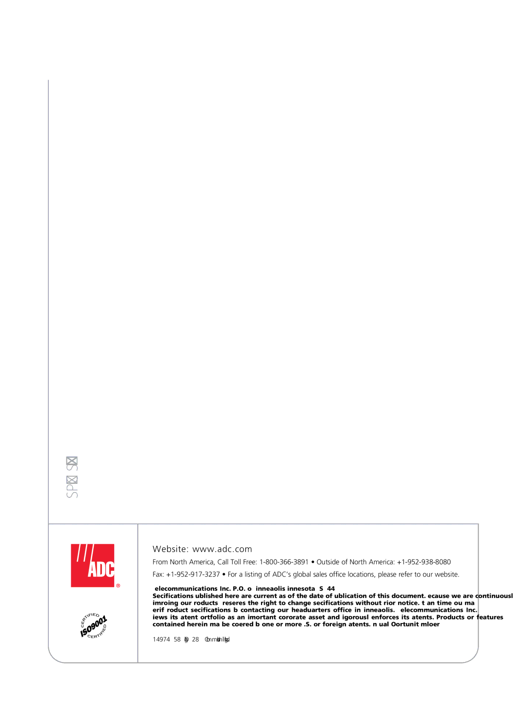 ADC Programmable Series manual Spec Sheet 