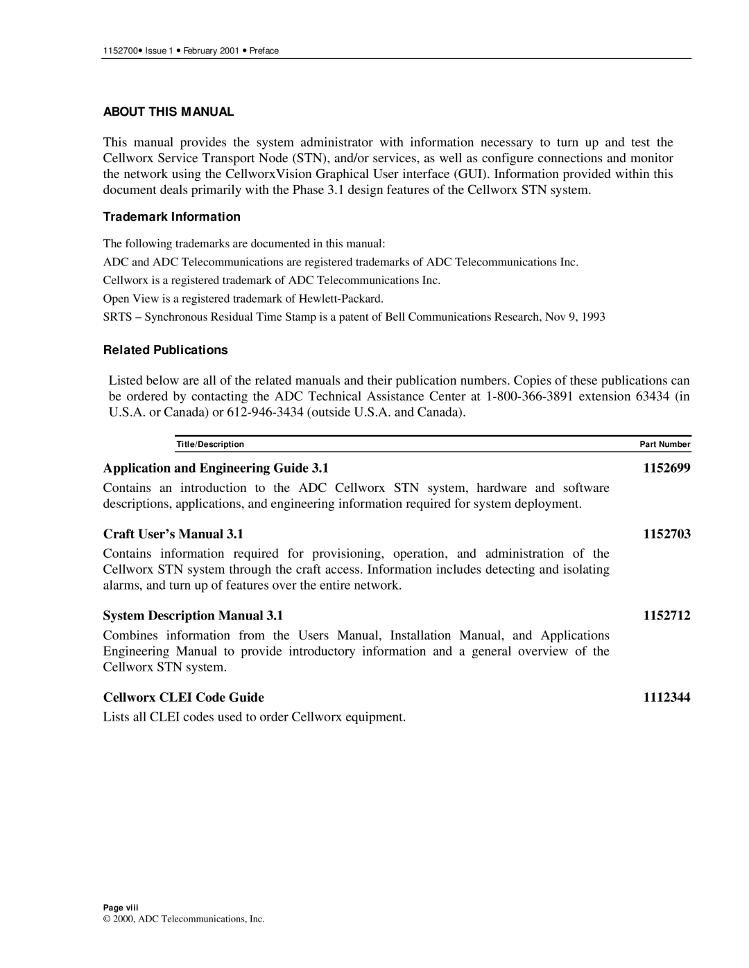 ADC Release 3.1 user manual About this Manual, Trademark Information 